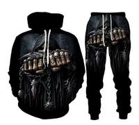 LEXAHO 3D Capuche Survêtement Jogging Ensemble Hommes Sport Costume Sweat Pantalon (T5,XL)