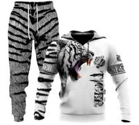 LEXAHO 3D Wolf Jogging Costume Homme Hoodie + Sweat-Shirt et Pantalon (Wolf3, 2XL)