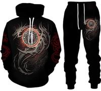 LEXAHO Dragon 3D Printed Men's Hoodie/Pantalons/Sportswear Long Sleeve Warm Sportswear (dragon2,M)