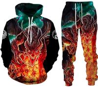 LEXAHO Dragon 3D Printed Men's Hoodie/Pantalons/Sportswear Long Sleeve Warm Sportswear (dragon5,XL)