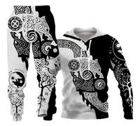 LEXAHO Homme 3D Wolf Jogging Costume Homme Hoodie Costume Homme Hoodie + Sweat - Shirt et Pantalon pour Hommes (wolf16,M)