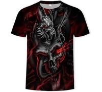 LEXAHO T-Shirt Homme tête de Mort 3D tête de Mort T-Shirt Premium Homme Mode décontracté col Rond Manches Courtes S-6XL (Totenkopf3,4XL)