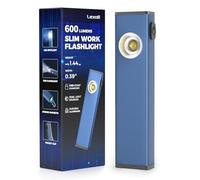 Lexall Lampe de travail rechargeable, 600 lumens, lampe de poche LED mince, lampe de poche magnétique COB plate avec clip de poche, 3 modes, lumière d'inspection fine pour réparation, camping,