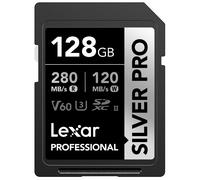 Lexar 128 Go Professional Silver Pro SDXC Carte memoire UHS-II C10 U3 V60 VIDEO FALL et 4K jusqu'a 280 Mo / s Lire pour les passionnes de videast