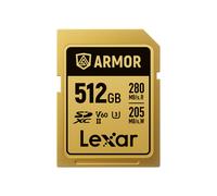 Lexar carte sdxc pro gold series armor uhs-II 512gb v60 ip68 stainless steel r280/w210mb/s Gold G