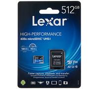 Lexar 633x mémoire Flash 512 Go MicroSDXC UHS-I Classe 10