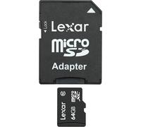 Lexar 64 GB MicroSDXC Class 10 Memory Card with Adapter Black LSDMI64GABEUC10A