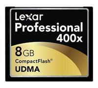 Lexar 8GB Professional 400x Compact Flash mémoire Flash 8 Go CompactFlash - Mémoires Flash (8 Go, CompactFlash, 60 Mo/s, Noir)