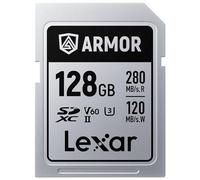 Lexar Armor Silver Pro SDXC Carte mémoire 128 Go UHS-II, C10, U3, V60, 6K UHD, jusqu'à 280 Mo/s de Lecture, Acier Inoxydable, pour Photographe Professionnel, vidéaste, passionné (LSDAMSP128G-RNNNU)