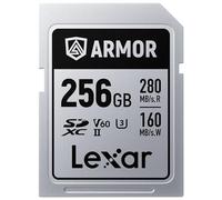Lexar Armor Silver Pro SDXC Carte mémoire 256 Go UHS-II, C10, U3, V60, 6K UHD, jusqu'à 280 Mo/s de Lecture, Acier Inoxydable, pour Photographe Professionnel, vidéaste, passionné (LSDAMSP256G-RNNNU)