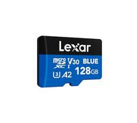 Lexar Blue Carte Micro SD 128Go, jusqu'à Carte microSDXC UHS-I 160 Mo/s en lecture, classe 10, U3, V30, A2, vidéo Full HD et 4K, carte mémoire haute vitesse pour smartphones/tablettes/caméras d'action