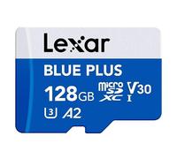 Lexar Blue Plus Carte mémoire microSD UHS-I avec adaptateur SD jusqu'à 170 Mo/s en lecture C10/A2/U3/V30 microSDXC 128 Go