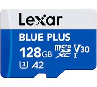 Lexar Blue Plus Carte mémoire microSD UHS-I avec adaptateur SD jusqu'à 170 Mo/s en lecture C10/A2/U3/V30 microSDXC 128 Go