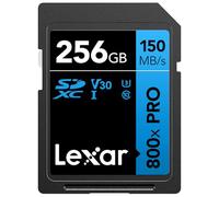 Lexar Carte mémoire Haute Performance 800x Pro SDXC UHS-I, 256 Go, C10, U3, V30, vidéo 4K UHD, jusqu'à 150 Mo/s de Lecture, pour appareils Photo Reflex numériques de Milieu de Gamme et caméscopes HD