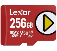 Lexar Carte mémoire microSDXC 256 Go Play, UHS-I, C10, U3, V30, A2, Full HD et vidéo 4K, jusqu'à 205/140 Mo/s, Stockage étendu pour Nintendo-Switch, appareils de Jeu, Smartphones, tablettes