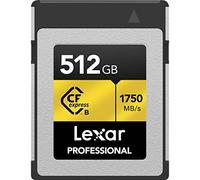 Lexar Carte mémoire Professionnelle CFexpress Type B 512 Go Gold Series, jusqu'à 1750 Mo/s en Lecture, Enregistrement vidéo Brut 8K, Prend en Charge PCIe 3.0 et NVMe (LCXEXPR512G-RNENG)