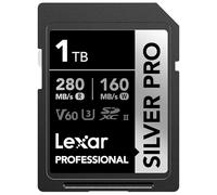 Lexar Carte mémoire professionnelle Silver PRO SDXC, UHS-II, C10, U3, V60, vidéo Full HD et 4K, jusqu'à 280 Mo/s en lecture, pour photographe professionnel, vidéaste, passionné (LSDSIPR001T-BNNNG)