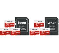 Lexar Carte Micro SD 128 Go Lot de 6 Cartes, Carte Mémoire Micro SD+ Adaptateur, Microsdxc Carte TF jusqu'à 100 Mo/s, A1, U3, C10, V30, Full HD et 4K UHD pour Caméra, Telephone, Switch