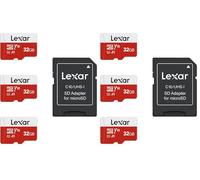 Lexar Carte Micro SD 32 Go Lot de 6 Cartes, Carte Mémoire Micro SD+ Adaptateur, Microsdxc Carte TF jusqu'à 100 Mo/s, A1, U1, C10, V10, Full HD et 4K UHD pour Caméra, Telephone, Switch