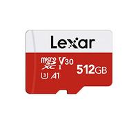 Lexar Carte Micro SD 512 Go, Carte Mémoire Micro SD+ Adaptateur, Microsdxc Carte TF jusqu'à 100 Mo/s, A1, U3, C10, V30, Full HD et 4K UHD pour Caméra, Telephone, Switch