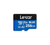 Lexar Carte micro SD bleue 256 Go jusqu'à 160 Mo/s, carte mémoire microSDXC UHS-I avec adaptateur SD, C10, U3, A2, V30, Full HD, 4K UHD, carte TF haute vitesse