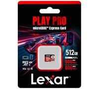 Lexar Play Pro Carte microSDXC Express, 512 Go, lecture maximale 900 Mo/s, écriture jusqu'à 600 Mo/s, Nintendo Switch, vidéo 4K, compatible avec drone, étanche, résistante aux chocs, produit japonais