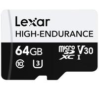 Lexar Carte microSDHC 64 Go - Haute endurance - UHS-I U3 - 100 Mo/s