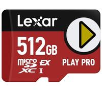 Lexar Carte microSDXC Express Play Pro 512 Go, UHS-I, C10, U3, V30, A2, Full HD, vidéo 4K, jusqu'à 900 Mo/s de Lecture, pour Nintendo Switch 2, ASUS ROG Ally, Steam Deck, appareils de Jeu