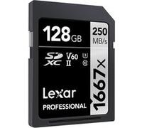 LEXAR carte sdxc 128 go 1667x professional 250 mo/s classe 10 uhs-II u3 Noir