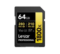 LEXAR Carte SDXC 64 Go 1800X Pro 270 Mo/s Classe 10 UHS-II U3