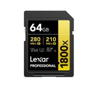 Lexar carte sdxc 64 go 1800x pro 270 mos classe 10 uhs-ii u3
