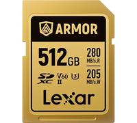 Lexar carte sdxc pro gold series armor uhs-II 512gb v60 ip68 stainless steel r280/w210mb/s Gold G