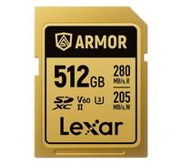 Lexar carte sdxc pro gold series armor uhs-II 512gb v60 ip68 stainless steel r280/w210mb/s Gold G