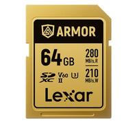 LEXAR Carte SDXC Pro Gold Series ARMOR UHS-II 64Go V60 IP68 Stainless Steel R280/W210