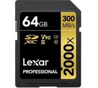 Lexar Carte UHS-II Professional 2000x 64 Go SDXC sans Lecteur, Jusqu`à 300 Mo/s en Lecture () - LSD2000064G-BNNAG