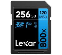 Lexar Cartes SDXC UHS-I Haute Performance, 800 x 256 Go, jusqu'à 120 Mo/s en Lecture, pour appareils Photo Pointus, appareils Photo Reflex numériques Moyens, caméscope HD (LSD0800256G-BNNNU)
