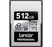 Lexar CFexpress LCAEXS4512G-RNENU Carte mémoire Professionnelle 512 Go Type A Argent 4.0 pour photographes, vidéastes, jusqu'à 1750/1650 Mo/s, vidéo 8K