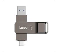 Lexar D40E 128 Go Double clé USB 3.2 Gen 1 Type-C Jump Drive, clé USB-C Flash Drive Matériau métallique Pivotant Conception Clé USB, Compatible avec l'iPhone,Gris Titane