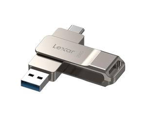 Lexar D40E 256 Go Double clé USB 3.2 Gen 1 Type-C Jump Drive, clé USB-C Flash Drive Matériau métallique Pivotant Conception Clé USB, Compatible avec l'iPhone 17