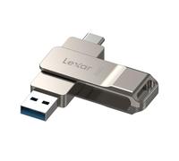 Lexar D40E Double Clé USB 3.2 Type-C, USB-A/C, 256Go, Champagne Argent