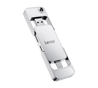 Lexar D70E 2To SSD Externe Dual Drive, Jusqu’à 2000 Mo/s en Lecture et 1800 Mo/s en écriture, SSD Portable sans câble pour périphériques USB-C/USB-A, Compatible avec iPhone 17