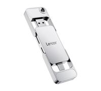 Lexar D70E 512 Go SSD Externe Dual Drive, Jusqu’à 2000 Mo/s en Lecture et 1300 Mo/s en écriture, SSD Portable sans câble pour périphériques USB-C/USB-A, Compatible avec iPhone 17