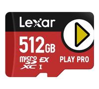 Lexar Carte microSDXC Express Play Pro 512 Go 900/600 Mo/s 4K Nintendo Switch Étanche antichoc drone
