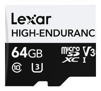 Lexar Carte microSDHC 64 Go - Haute endurance - UHS-I U3 - 100 Mo/s