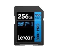Lexar High-Performance 800x PRO Carte SD 256 Go, Carte SDXC UHS-I 150 Mo/s en Lecture, Carte Mémoire V30/U3/C10 pour appareils photo reflex numériques milieu gamme et caméscopes HD(LSD0800P256G-BNNAA)