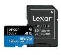 Lexar High Performance - Carte mémoire flash - 128 Go - A1 / Video Class V30 / UHS-I U3 / Class10 - SDXC UHS-I Noir / Bleu G