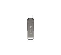 Lexar JumpDrive 32Go USB Type-C 3.2 Gen 1, Vitesse Lecture 130Mo/s, Format Pivotant, Dimensions 60.6x16.2x9.7mm, Gris, Référence LJDD400032G-BNQNG
