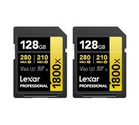 Lexar LSD1800128G-B2NNU Carte mémoire professionnelle SDXC 1800 x 128 Go Classe 10 Uhs-ii U3 Gold Series 2/pk