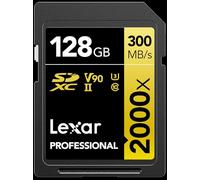 Lexar LSD2000128G-BNNNU Carte SDXC UHS-II Professionnelle jusqu'à 300 Mo/s de Lecture, pour Appareil Photo Reflex numérique, caméras vidéo de qualité cinéma 2000 x 128 Go