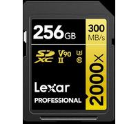 Lexar LSD2000256G-BNNNU Carte mémoire SDXC Professionnelle 256 Go 2000x UHS-II, C10, U3, V90, vidéo Full HD et 8K, jusqu'à 300 Mo/s de Lecture, pour Appareil Photo Reflex numérique, caméras vidéo de